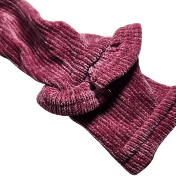 Baby Girl 12M Plush Sequin Unicorn Dress Ruffle Sleeve Dark Pink Velour Skater - Picture 4 of 9